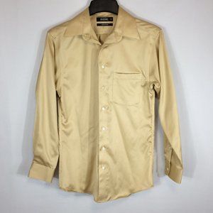 Murano Liquid Cotton Mens‎ Khaki Dress Shirt 14 1/2